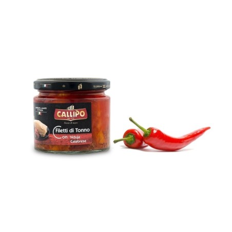Filetti di tonno con Nduja Calabrese all'olio di oliva Callipo