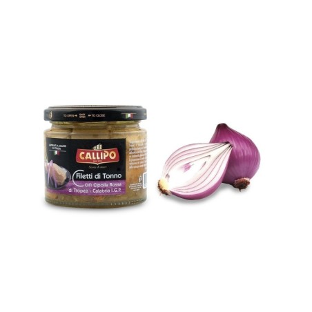 Tuna Fillets With Red Onion of Tropea Calabria I.G.P. with Olive Oil