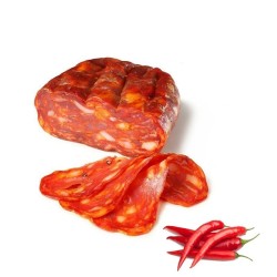 Salami épicé artisanal de Calabrese écrasé Spianata Gr 400