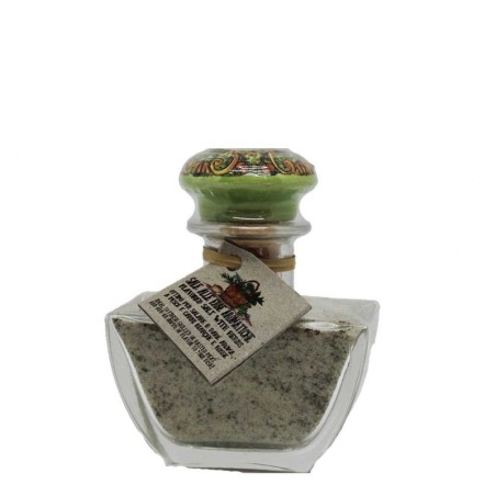Sale alle erbe aromatiche in vasetto di vetro e ceramica gr 100