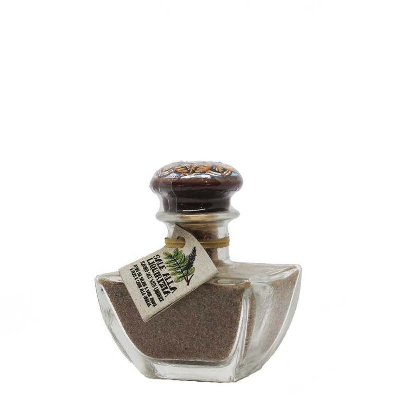 Sale aromatizzato alla liquirizia  in vasetto di vetro e ceramica gr 100