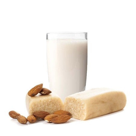 Pain de pâte d'amande pour lait d'amande, granité et glace