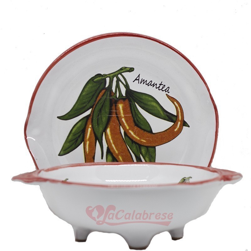 Hand-made ceramic scolafresa "Amantea" line