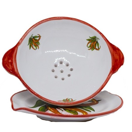 Hand-made ceramic scolafresa "Amantea" line