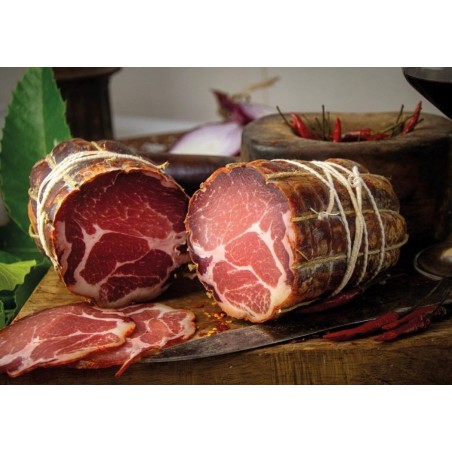 Capocollo capicollo artigianale stagionato Calabrese  Piccante Gr 500