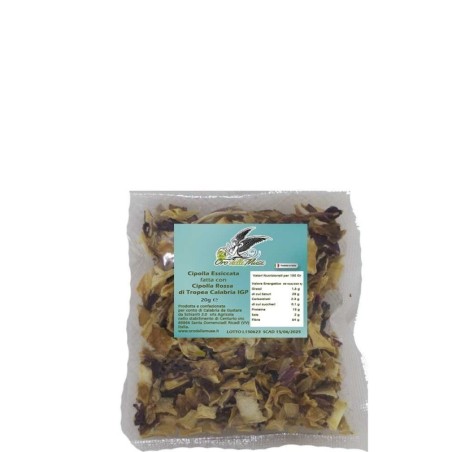 Getrocknete Zwiebeln, hergestellt aus roten Zwiebeln mit g.g.A. aus Tropea