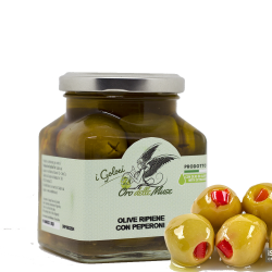 Stuffed olives with peppers in extra virgin olive oil I Golosi